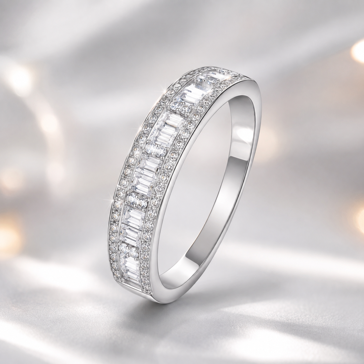 Baguette Moissanite Band Ring