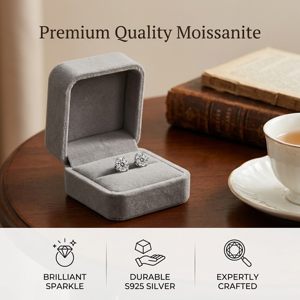 Classic Moissanite Stud Earrings