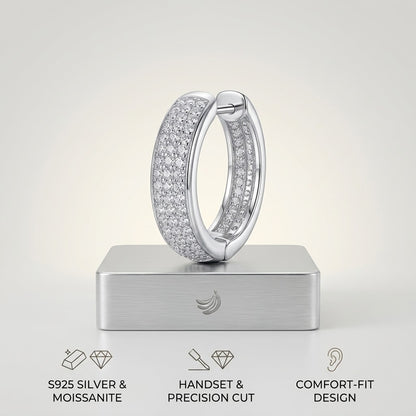 Pavé Moissanite Hoop Earrings