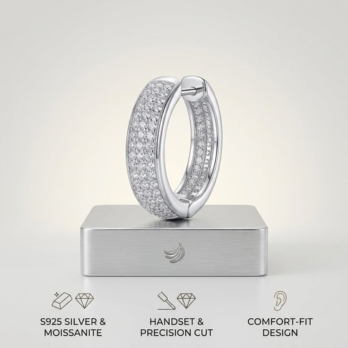 Pavé Moissanite Hoop Earrings