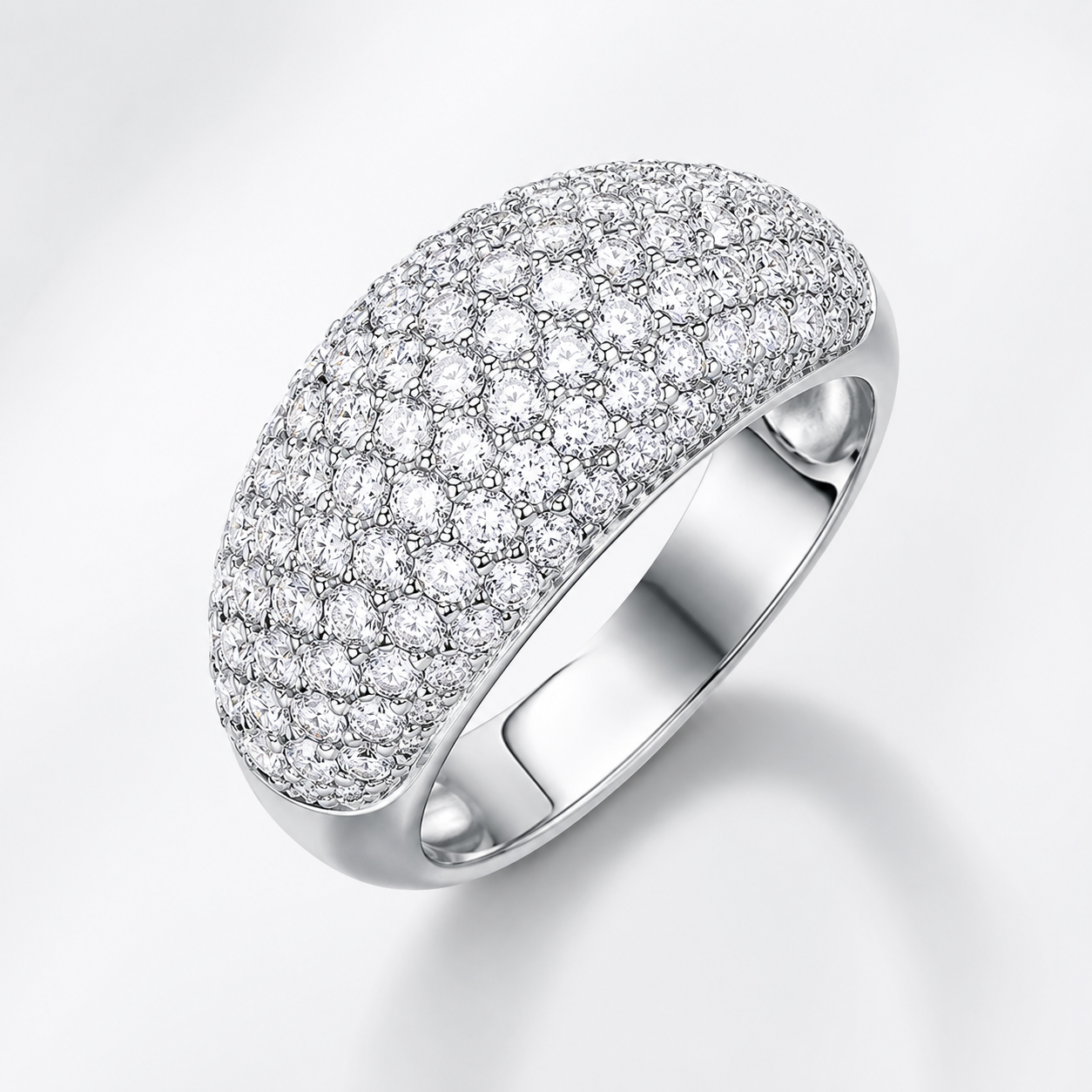 Moissanite Pavé Dome Ring