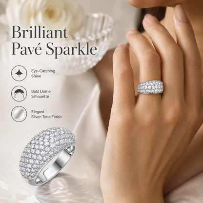 Moissanite Pavé Dome Ring