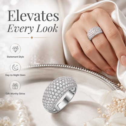 Moissanite Pavé Dome Ring