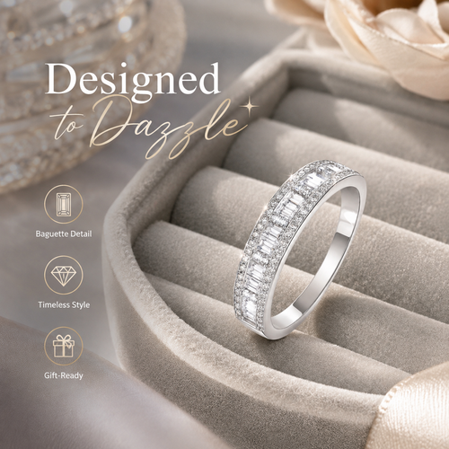 Baguette Moissanite Band Ring