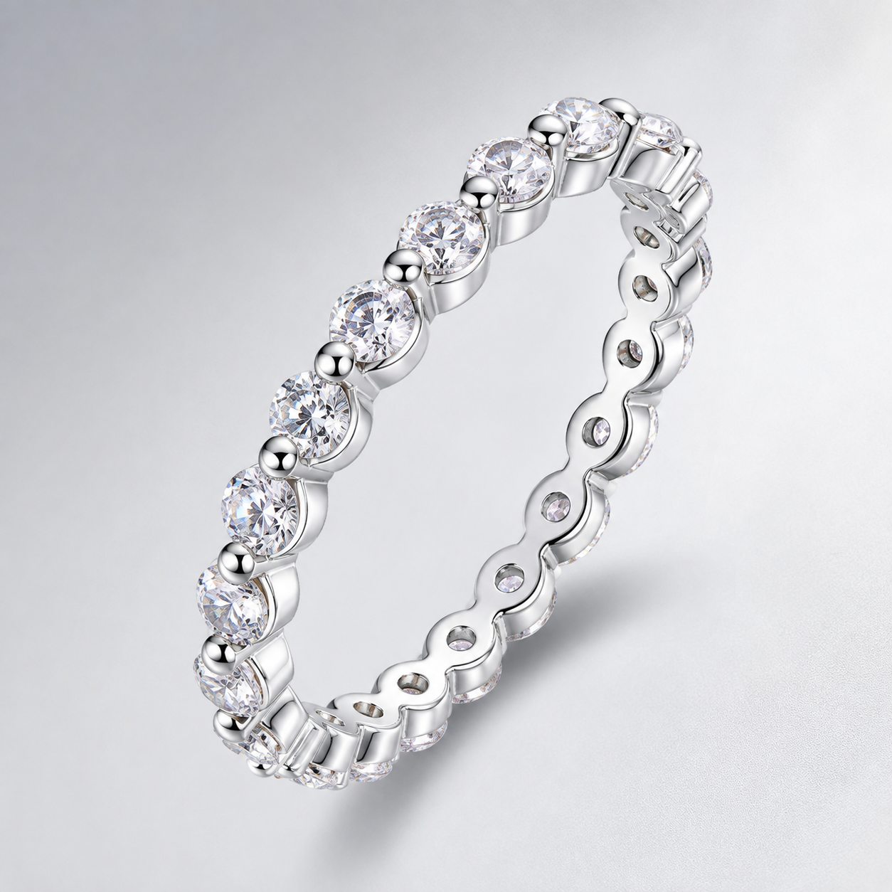 Round Moissanite Eternity Band