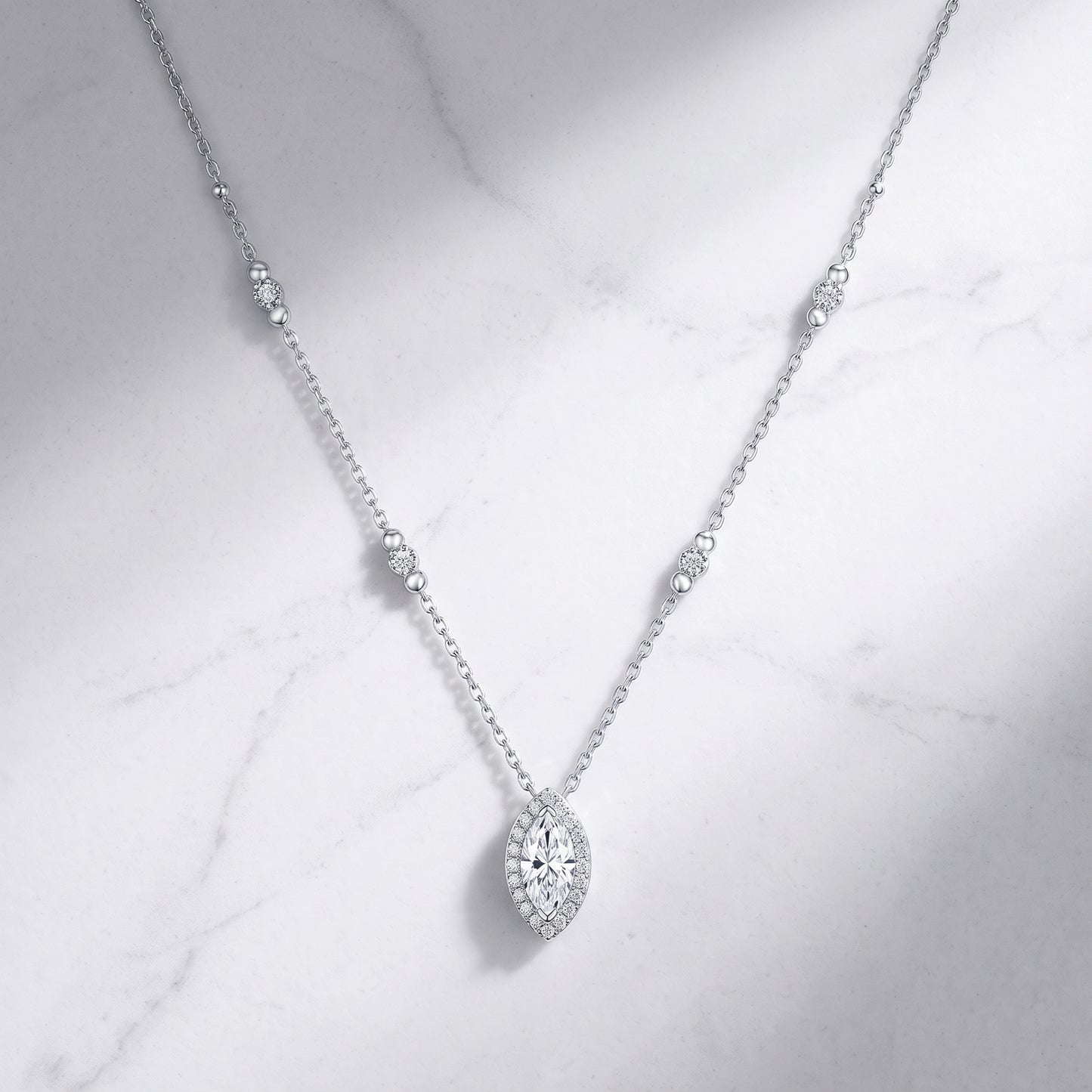 Marquise Moissanite Pendant Necklace