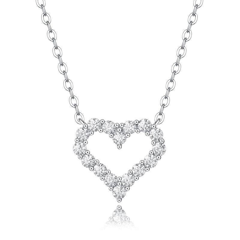 Open Heart Moissanite Necklace