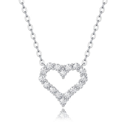 Open Heart Moissanite Necklace