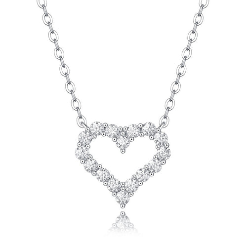 Open Heart Moissanite Necklace