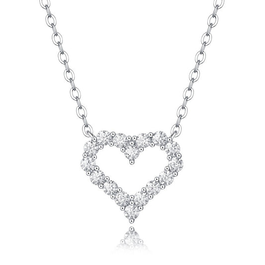 Open Heart Moissanite Necklace