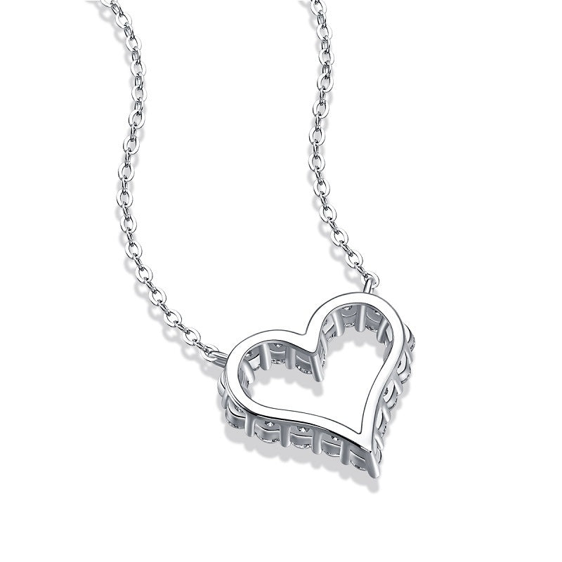 Open Heart Moissanite Necklace