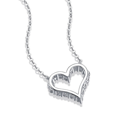 Open Heart Moissanite Necklace