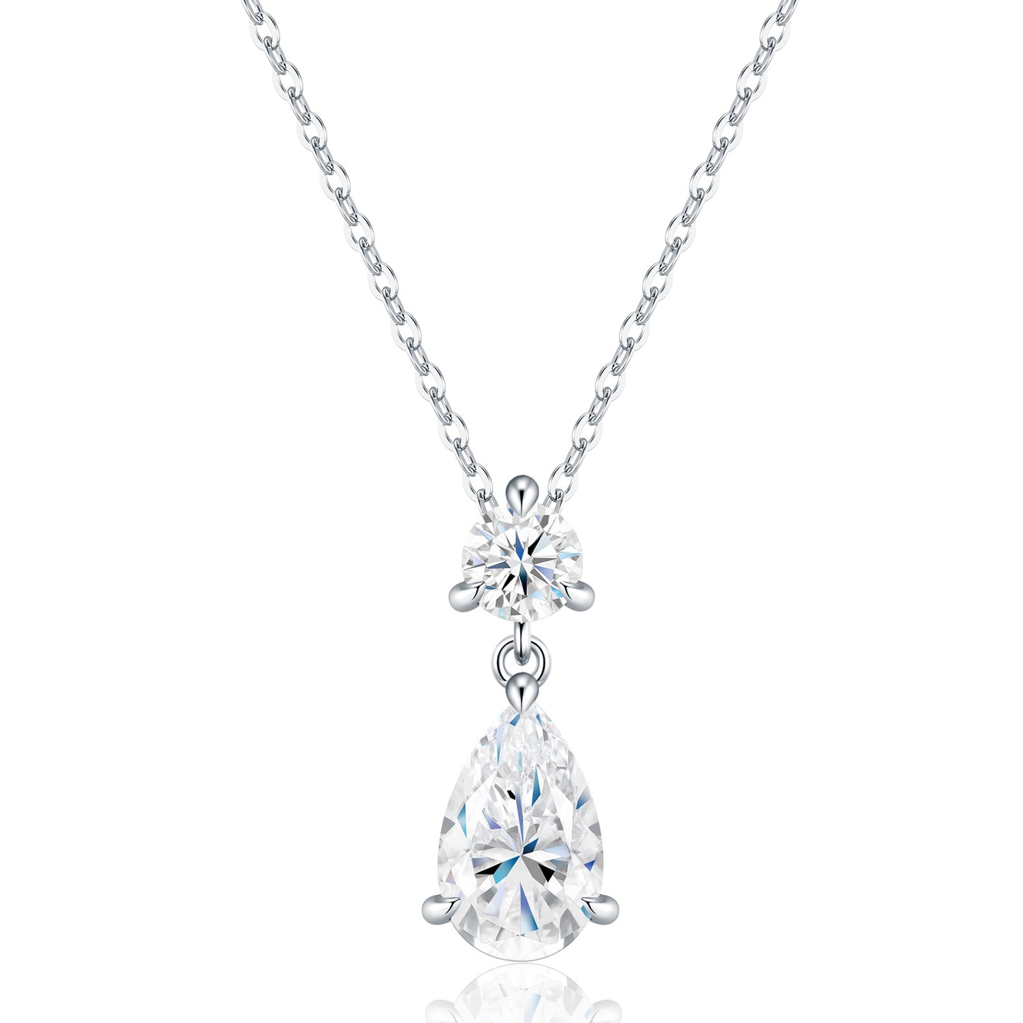 Pear Moissanite Drop Necklace
