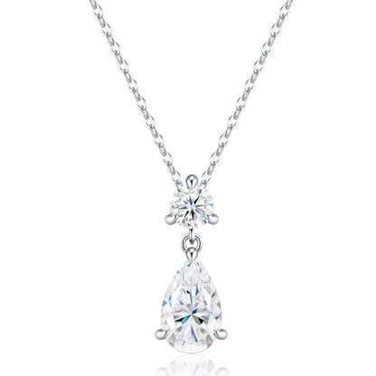 Pear Moissanite Drop Necklace