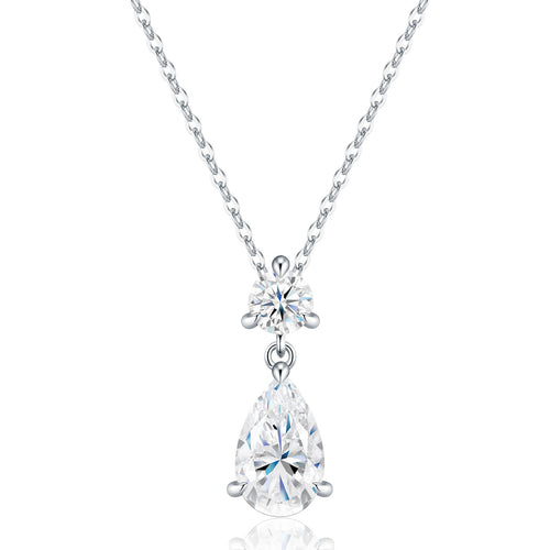 Pear Moissanite Drop Necklace