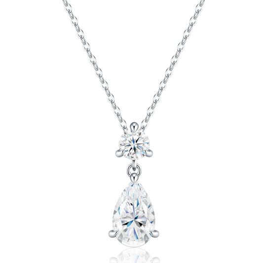 Pear Moissanite Drop Necklace
