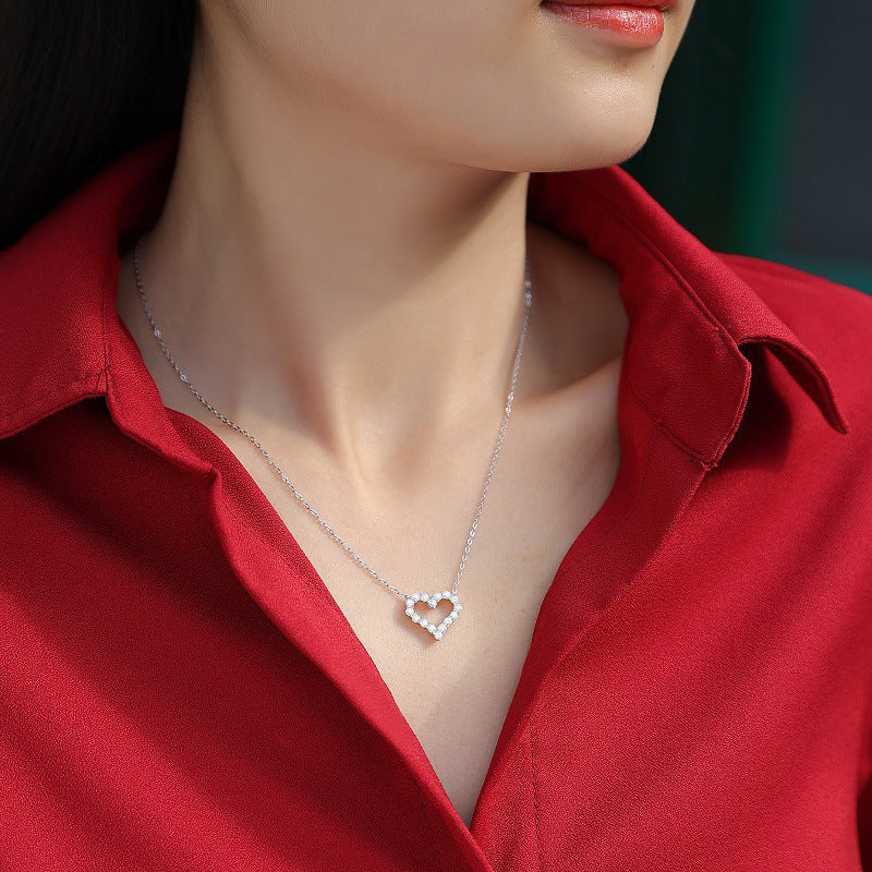 Open Heart Moissanite Necklace