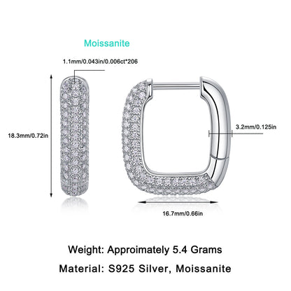 Pavé Moissanite Hoop Earrings