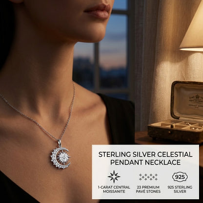 Celestial Moissanite Moon Necklace